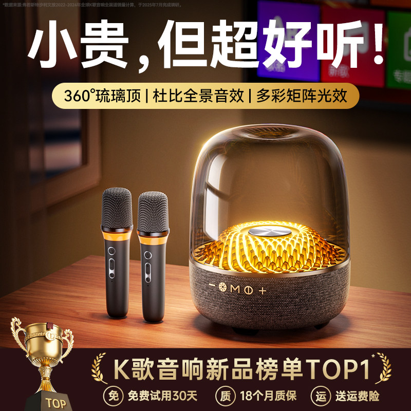 金运K歌音响话筒音响一体麦克风家庭ktv音响箱套装唱歌无线卡拉o