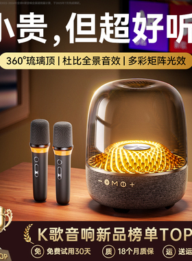 金运K歌音响话筒音响一体麦克风家庭ktv音响箱套装唱歌无线卡拉ok