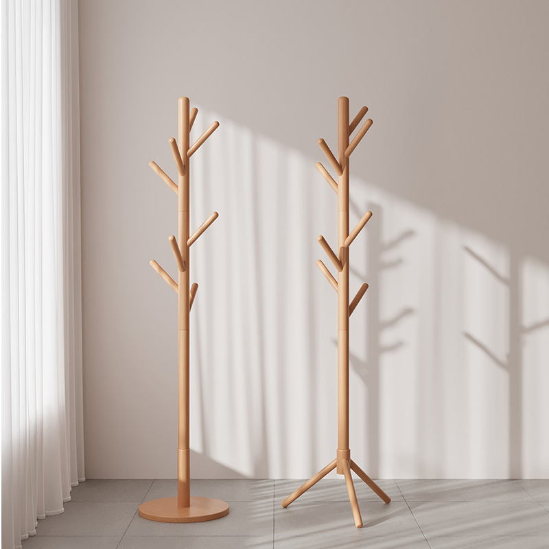 实木衣架落地卧室挂衣架家用挂衣杆客厅简易立式置衣架简约衣帽架