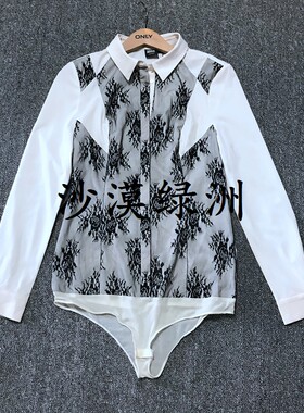 正品蕾丝拼接通勤连体特价衬衣
