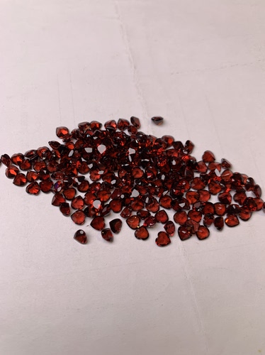 天然心形石榴石戒面心4 5 6 8未镶嵌裸石DIY饰品配件