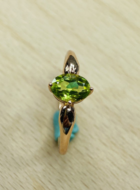 新款橄榄石戒指s925镶嵌女活口时尚简约百搭款指环送女友礼物饰品