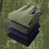 加绒加厚摇粒绒抓绒男裤 子 外穿居家保暖休闲加绒加厚防冻松紧腰裤