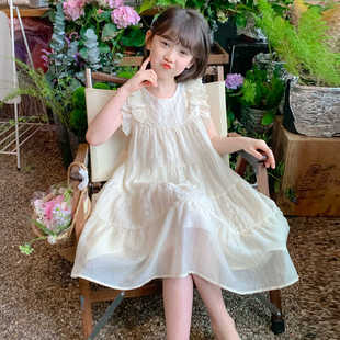 女童连衣裙夏装2025新款洋气小女孩公主裙高级感儿童夏季背心裙子