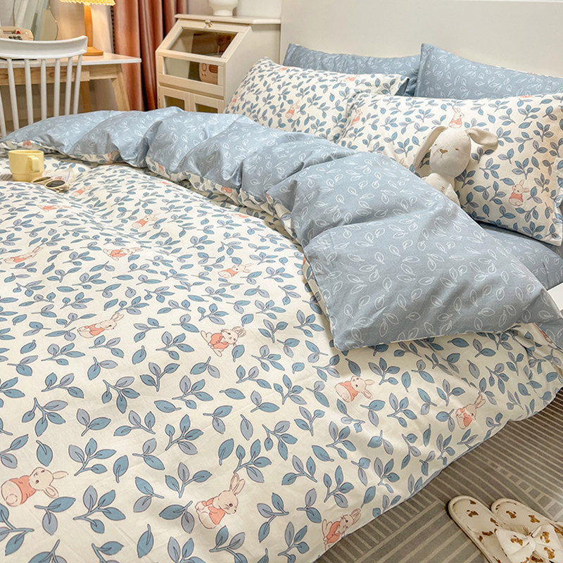 小碎花全棉四件套100纯棉被套清新网红风被罩床单三件套床上用品4,床上用品,床品套件/四件套/多件套,淘宝优惠券,粉丝福利购,淘宝优惠卷