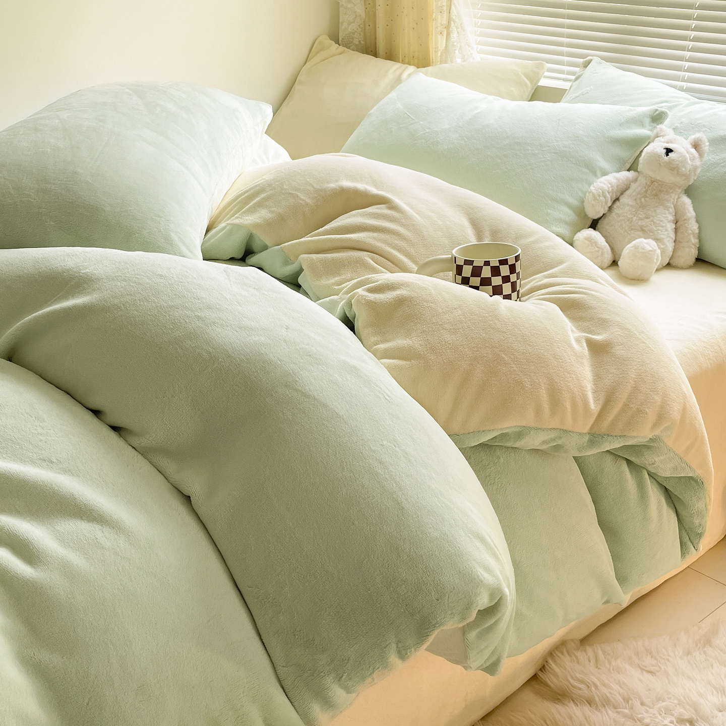 牛奶绒四件套加厚冬季被套