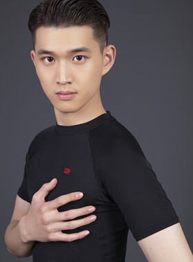 摩登舞服YRSS上衣polo黑色短袖