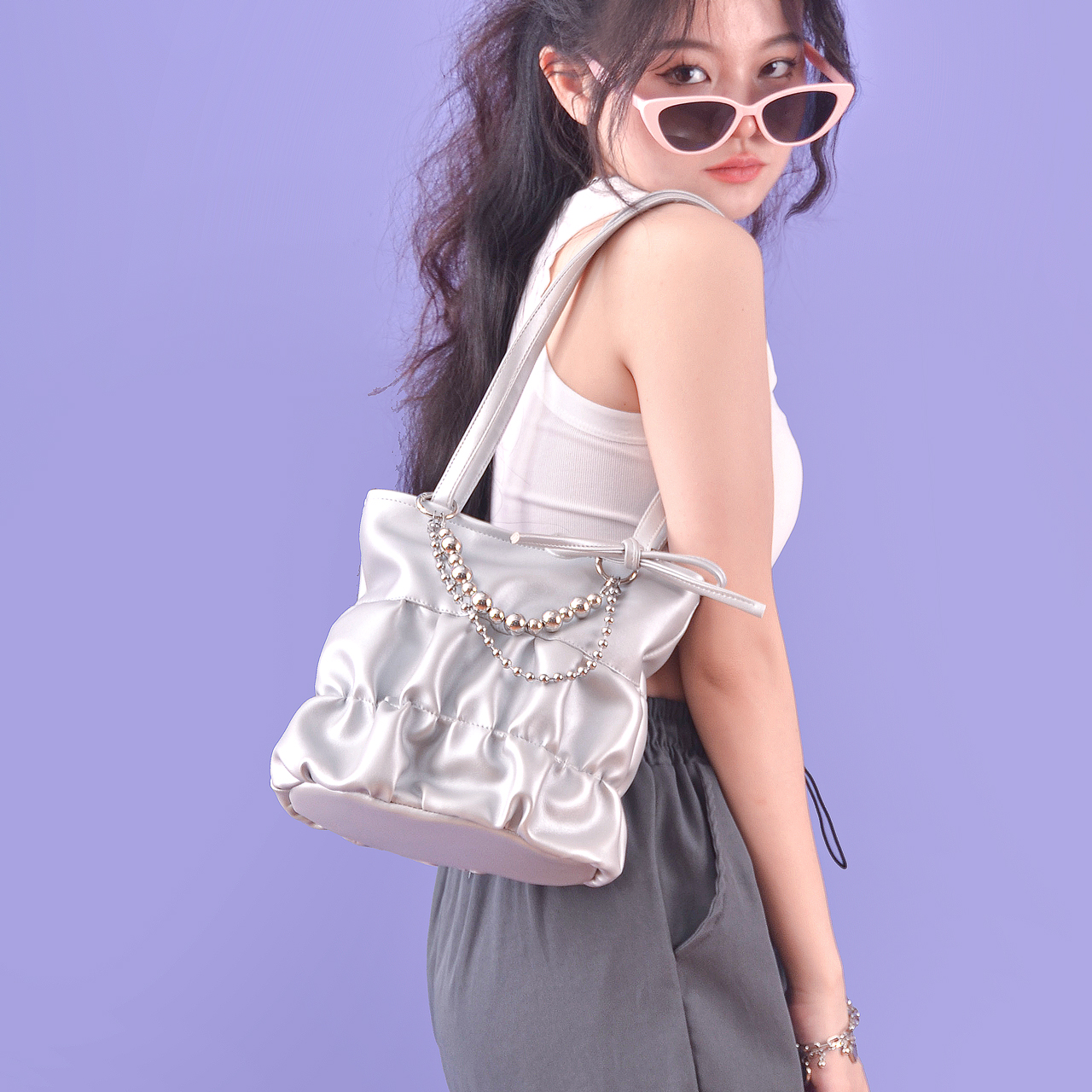 deartea水桶包可拆卸装饰链