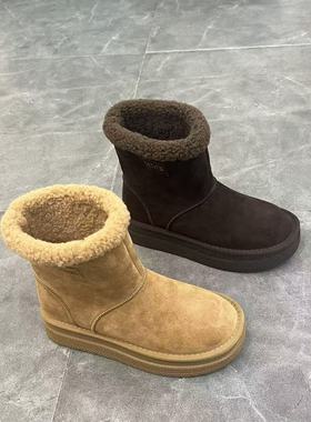 556-70176轩美诗雪地棉保暖棉鞋女鞋休闲厚底复古博肯2025新款