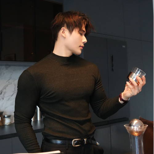 BEESTRONG【热感科技】优可丝恒温半高领修身高弹显型百搭打底男
