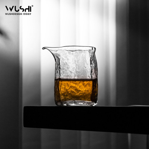 手工锤纹公道杯玻璃分茶器茶海