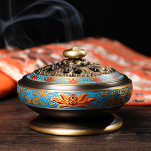 弘毅斋景泰蓝香炉铜家用茶道室内檀香插薰香薰炉珐瑯彩供佛宣德炉