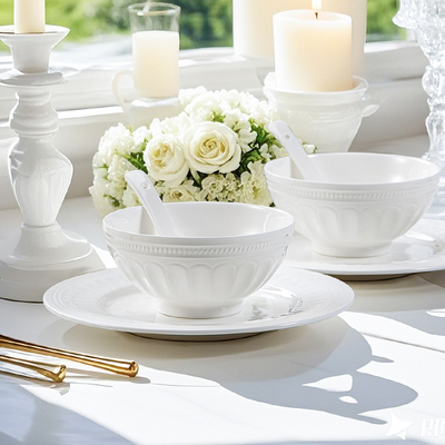 sisin诗心 罗马假日高骨瓷碗盘家用组合碗碟套装家用餐具套装新款