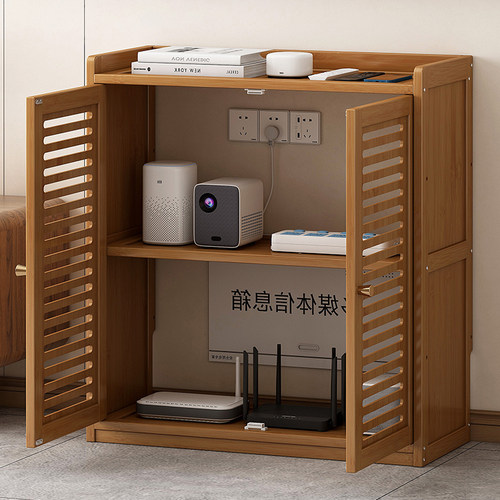 路由器收纳柜落地客厅wifi光猫交换机机顶盒多媒体遮挡弱电箱拓展