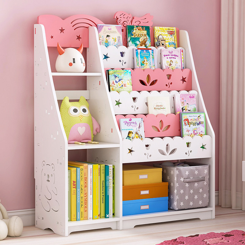 儿童书架绘本书架家用简易宝宝书架落地经济型小孩学生书柜幼儿园