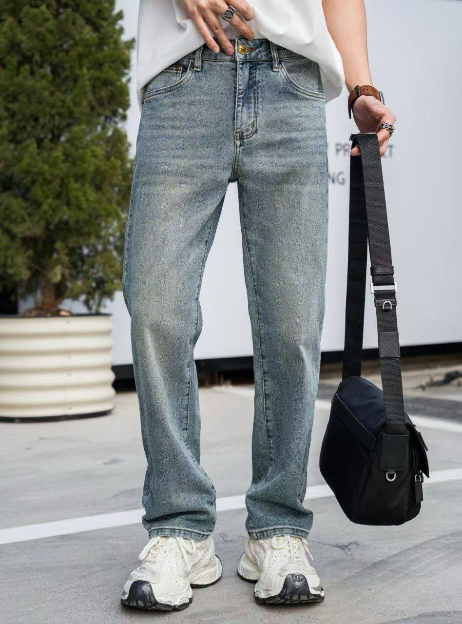 高端时尚潮牌牛仔裤男2026春秋新款时尚直筒帅气百搭修身长裤子男