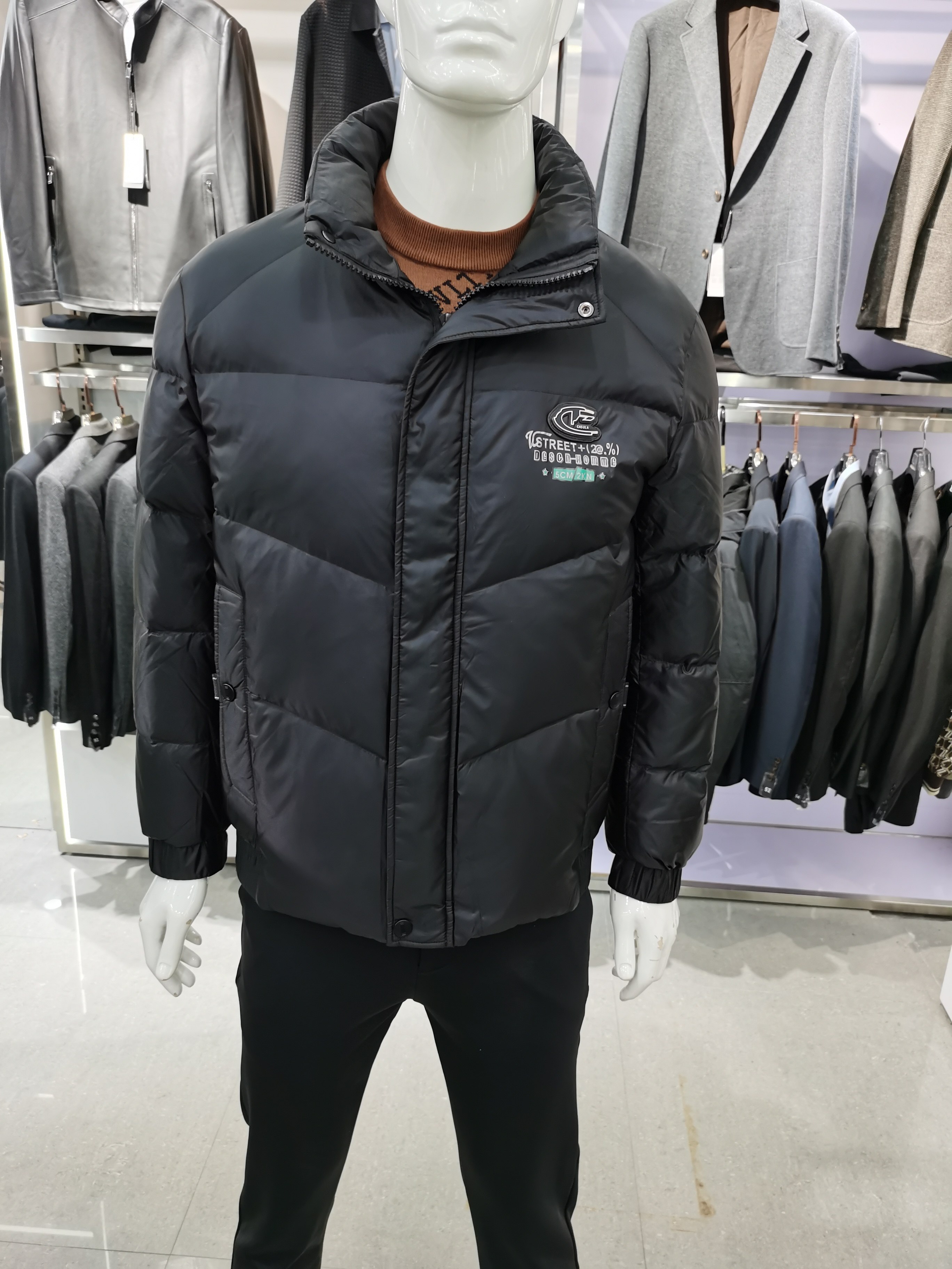 高端品牌新款立领羽绒服亮面2025男短款加厚保暖商务休闲外套男