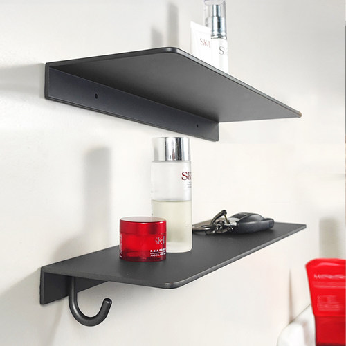 卫生间置物架枪灰一字隔板免打孔