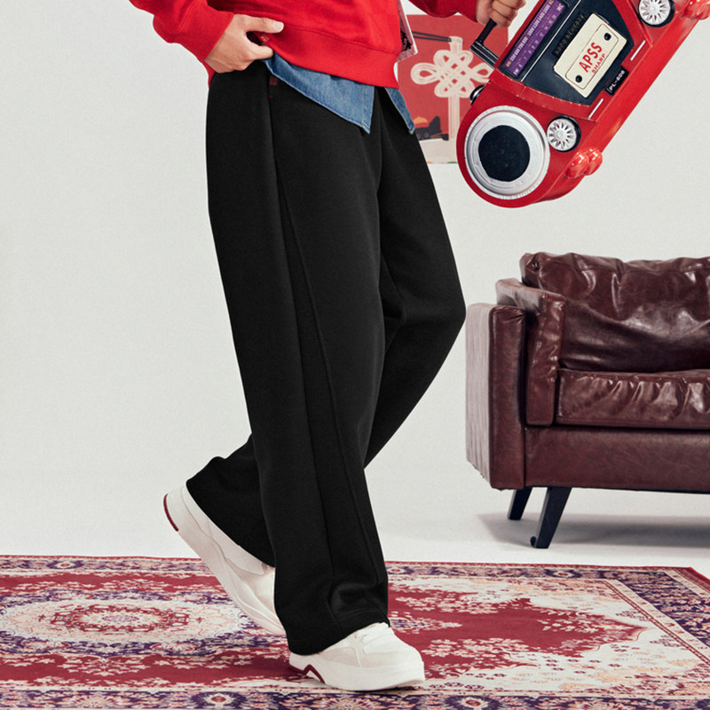 乔丹运动裤男2026新款黑色针织直筒加厚宽松休闲卫裤QDLKL3261412,运动服/休闲服装,运动长裤,淘宝优惠券,粉丝福利购,淘宝优惠卷