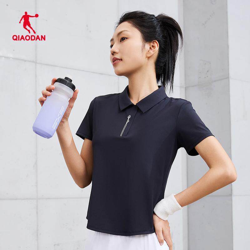 乔丹短袖女士2026新款夏季冰感翻领T恤综训运动上衣QDEHS2263085