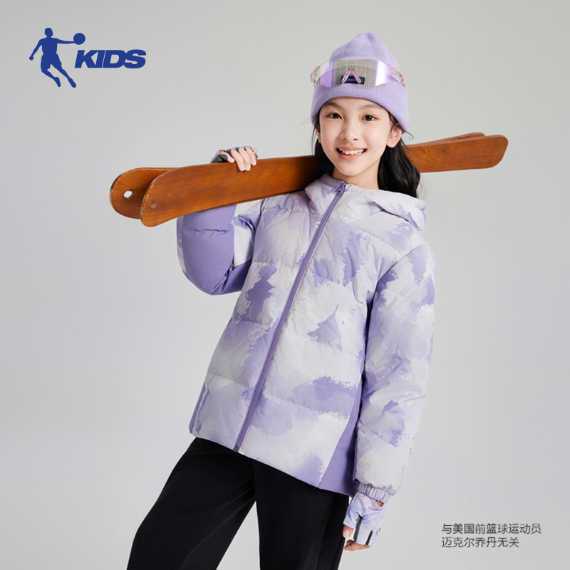 乔丹儿童羽绒服女大童保暖冬装