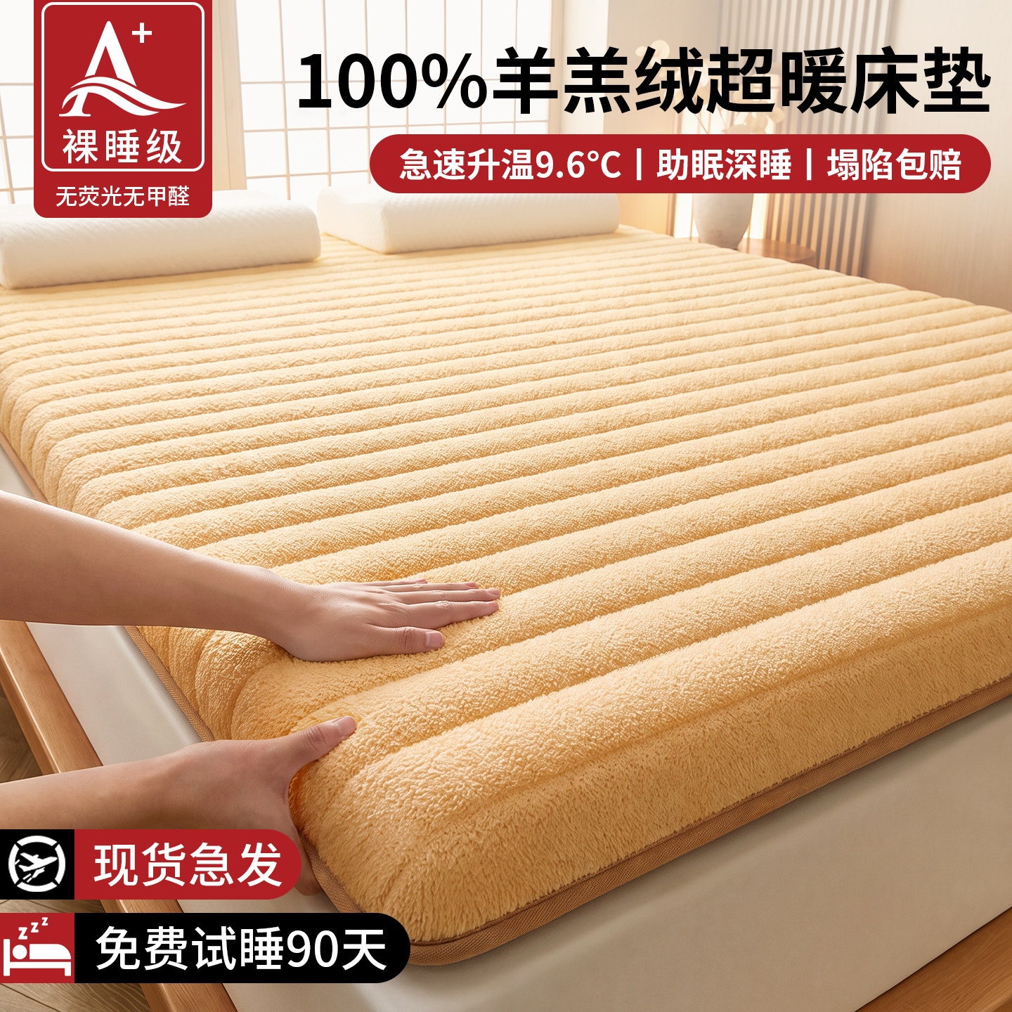 冬季羊羔绒床垫1.5米租房宿舍