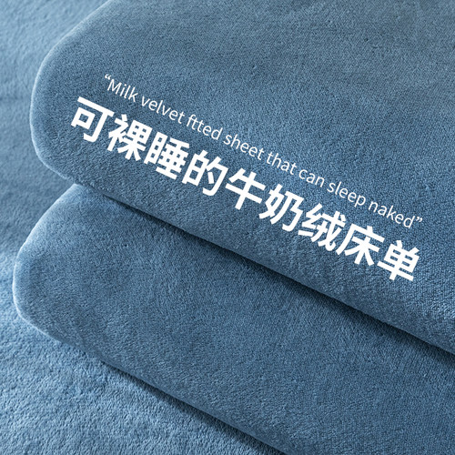 纯色牛奶绒床单单件冬季加绒被单