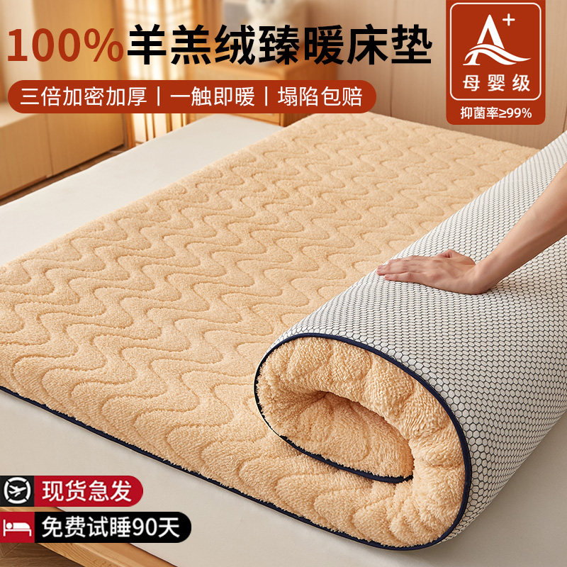 羊羔绒床垫软垫家用卧室冬季牛奶绒加厚保暖床褥垫子被褥铺底垫被