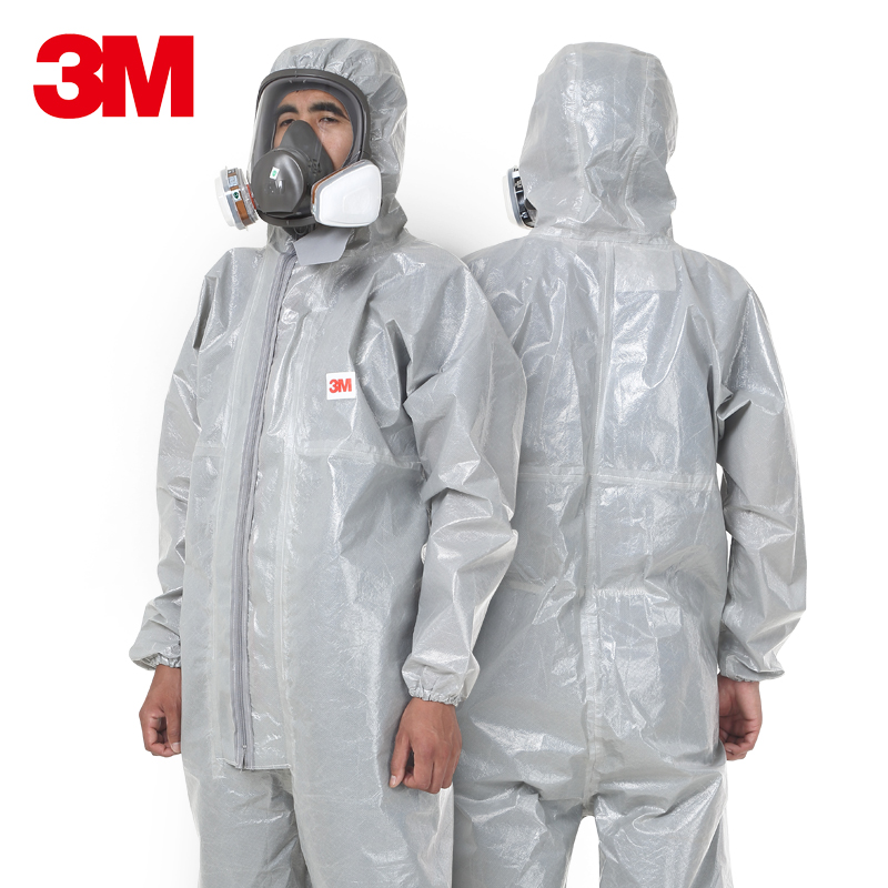 3M4570防护服防化服喷漆带帽透气连体服防静电实验室耐酸碱工作服 居家日用 防护服 原图主图