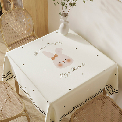 卡通方桌桌布防水防油防烫免洗pvc方形台布正方形茶几餐桌布可爱