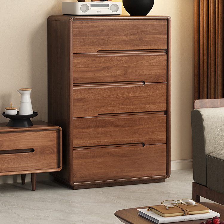 三梦实木五斗柜客厅靠墙柜子卧室抽屉柜房间床尾收纳置物柜立柜橱