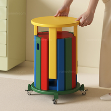 三梦实木叠叠乐凳子家用可叠放组合凳可收纳堆叠折叠板凳备用圆凳