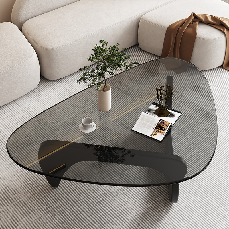 茶几客厅家用新款茶桌现代简约小户型高级感意式钢化玻璃实木桌子