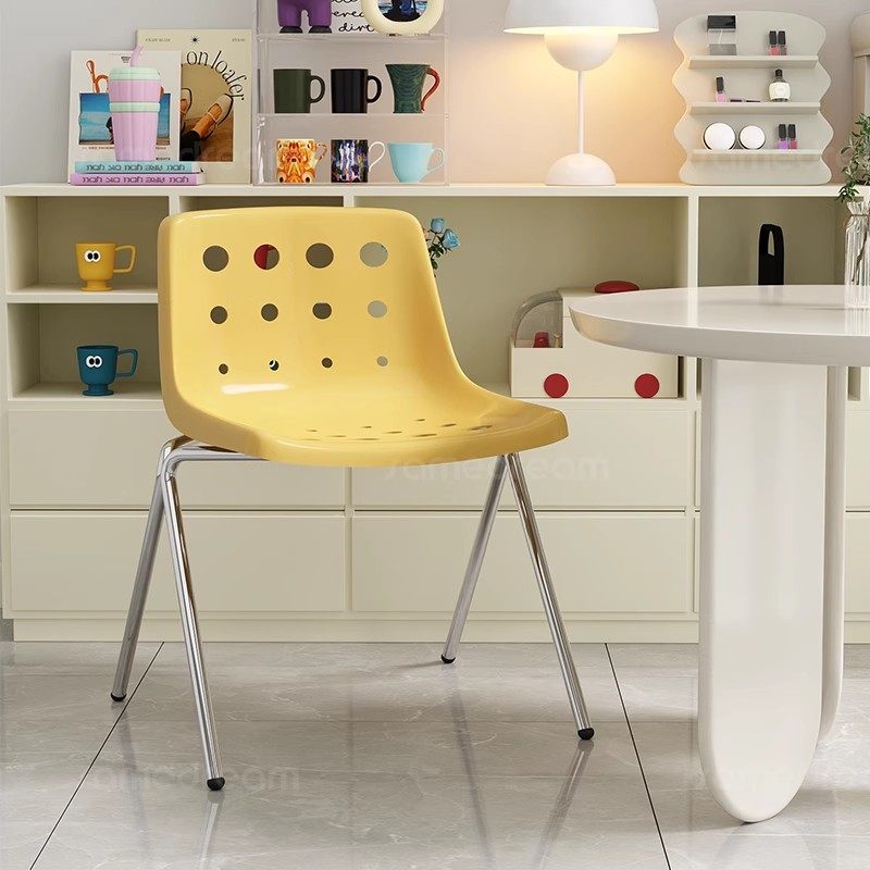 三梦靠背凳子奶酪椅家用多巴胺椅子包豪斯餐椅商用奶茶店塑料椅子
