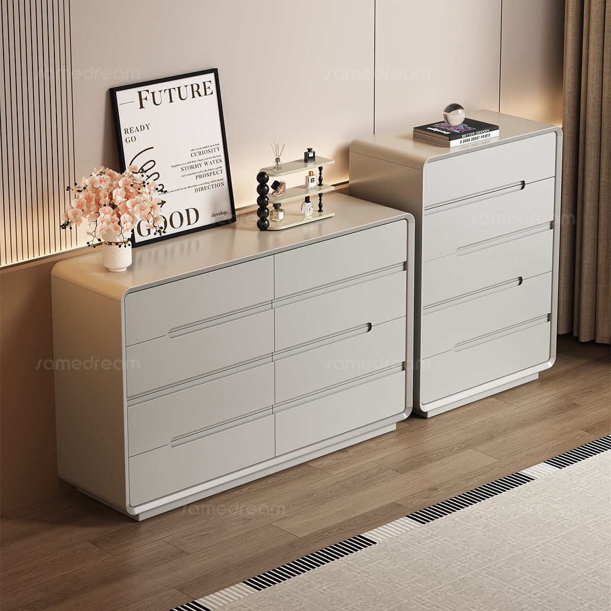 意式实木五斗柜极简卧室床尾大容量储藏柜客厅靠墙八斗柜收纳柜子,住宅家具,斗柜,淘宝优惠券,粉丝福利购,淘宝优惠卷