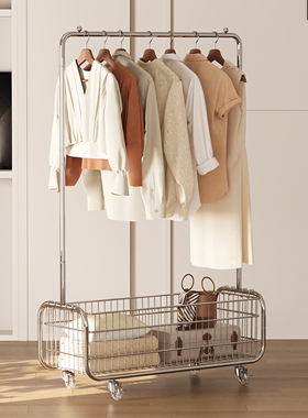 衣架落地卧室2025新款不锈钢家用移动衣帽架衣服置物架落地挂衣架