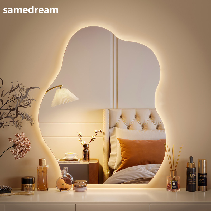 异形云朵led带灯化妆镜