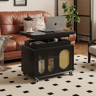 折叠茶几可升降移动边几茶桌小户型中古客厅沙发边柜2025新款推车