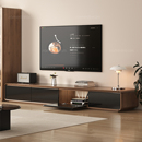 中古风实木电视柜落地收纳储物一体小户型2025新款 客厅电视机柜