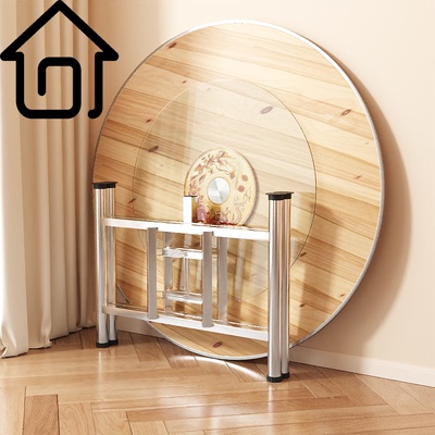 SAMEDREAM实木折叠大圆桌带转盘