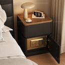 实木床头柜保险箱一体家用卧室2025爆款 带锁轻奢高级感小型收纳柜