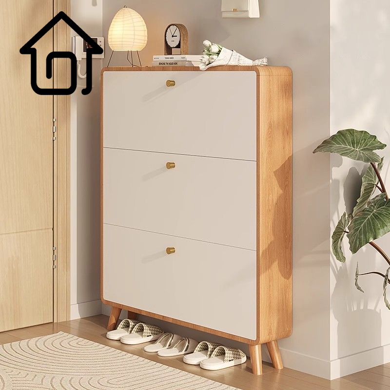 三梦实木茶几鞋柜家用收纳柜2025新款超薄储物边几