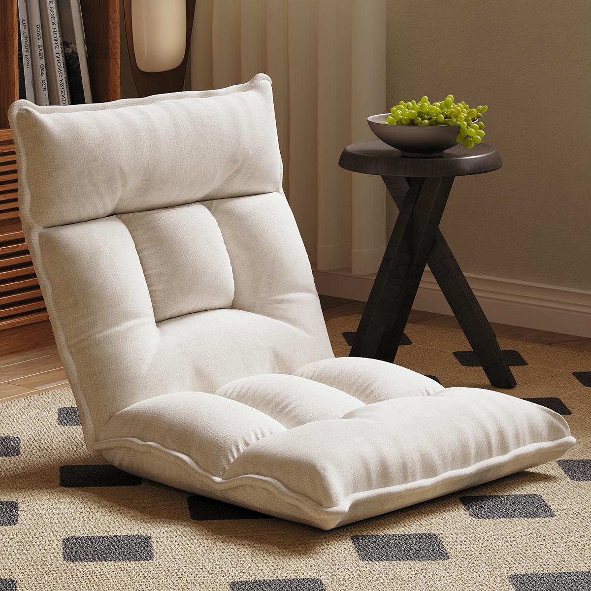 三梦可折叠卧室小沙发床上靠背椅