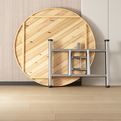 三梦折叠圆桌家用餐桌带转盘