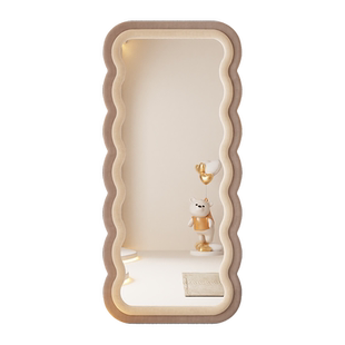 法式风全身镜网红落地镜家用穿衣镜置地式异形镜子女生主卧试衣镜