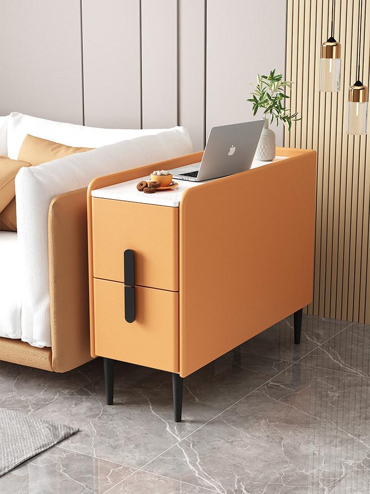 石板沙发边柜边桌小咖啡桌边柜床头柜30宽实木超窄储物柜