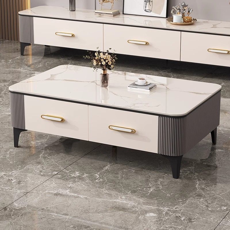 SAMEDREAM茶几岩板茶几会客茶几办公室茶桌商用轻奢高级感电视柜