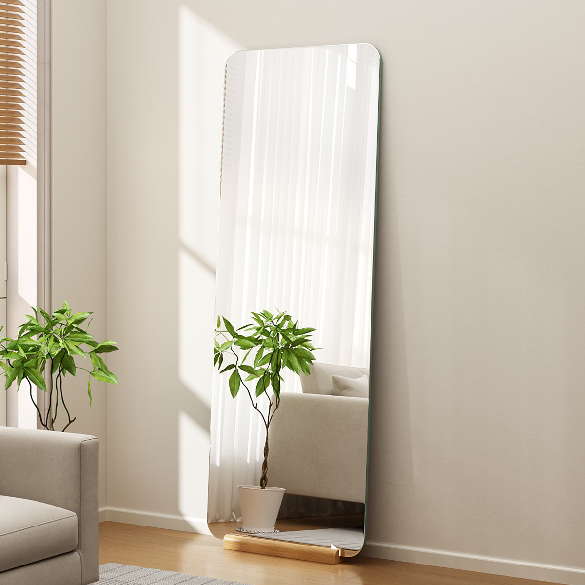 全身镜家用落地镜卧室ins风无框防爆试衣镜子贴墙自粘网红穿衣镜