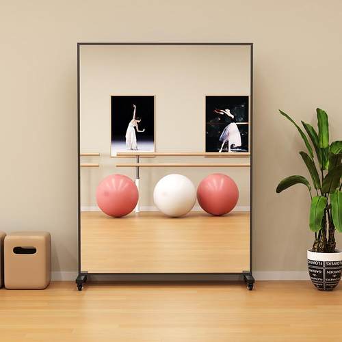 舞蹈镜移动落地镜家用跳舞可移动瑜伽健身镜子服装店全身镜穿衣镜