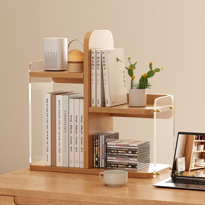 书架桌面置物架实木简易儿童书立